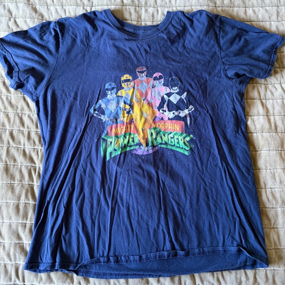 Mighty Morphin Power Rangers T Shirt XL Anvil Blue Sabans Tee VTG Y2K Vintage
